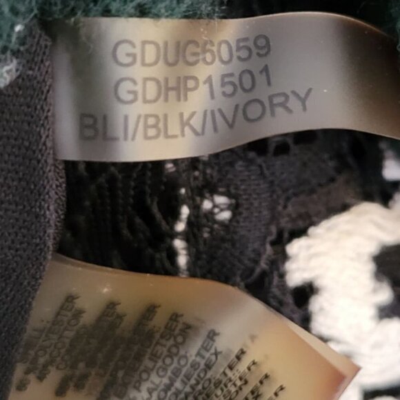 Guess Los Angeles Black Halter Sleeveless Lace Stripe Fit & Flare Dress Size 4 - Picture 14 of 16